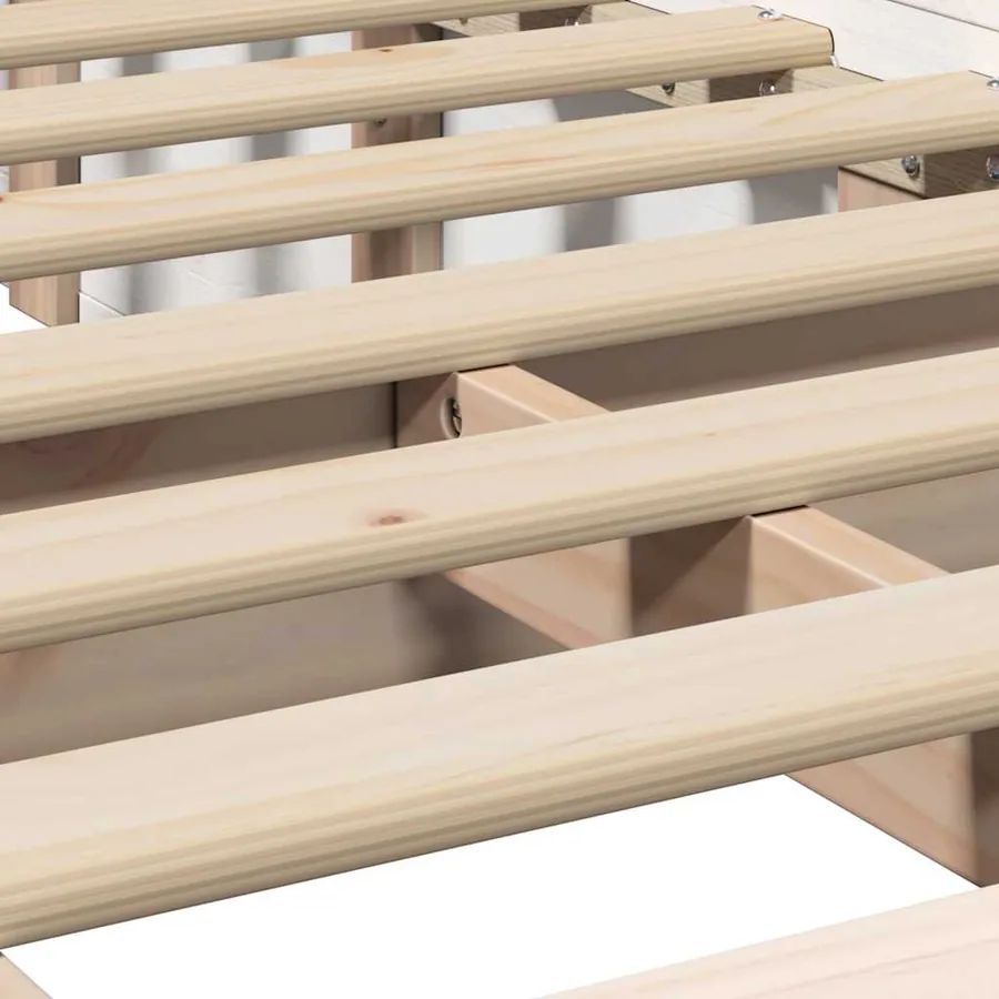 Cadre de lit Blanc 100 x 200 cm Bois de pin massif - 10