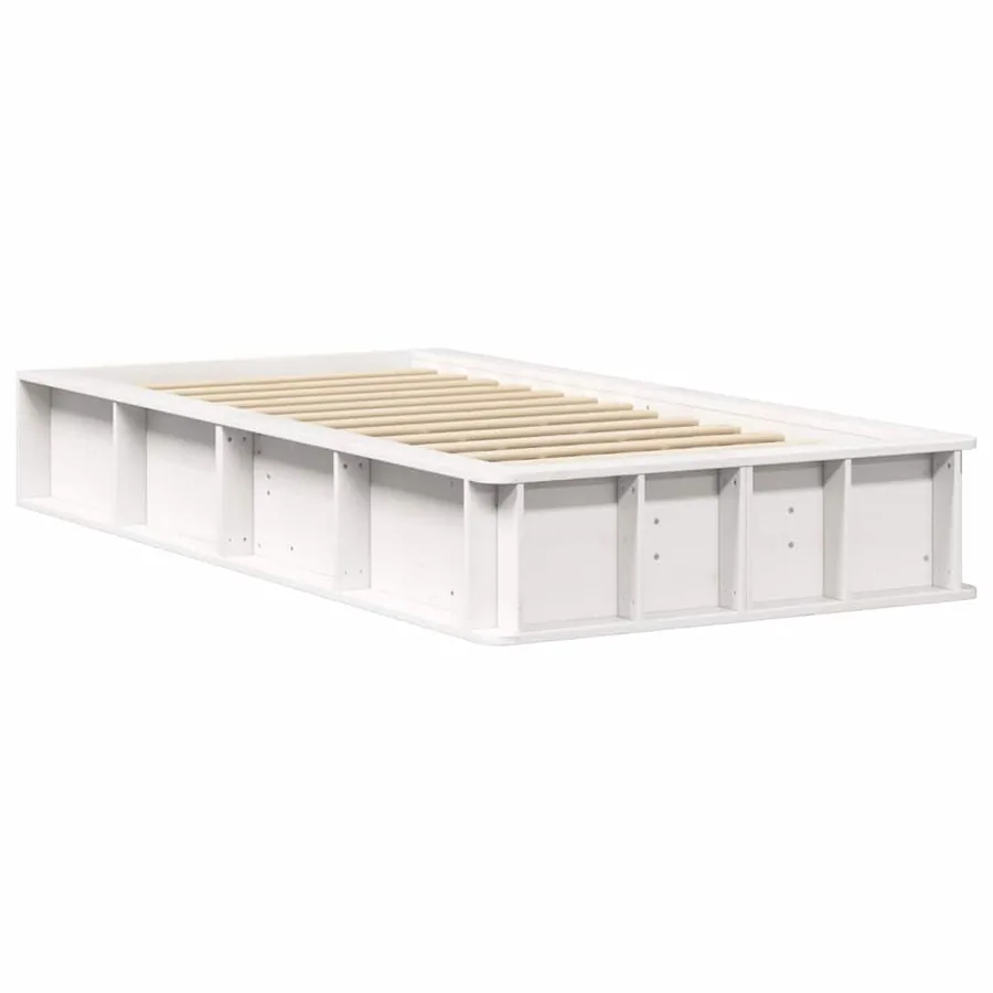 Cadre de lit Blanc 100 x 200 cm Bois de pin massif - 4