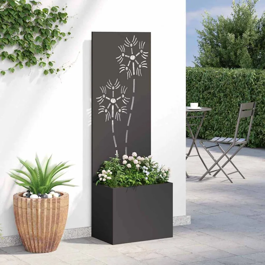Écran de confidentialité de jardin Floral Noir 50 x 32 x 150 cm - 4