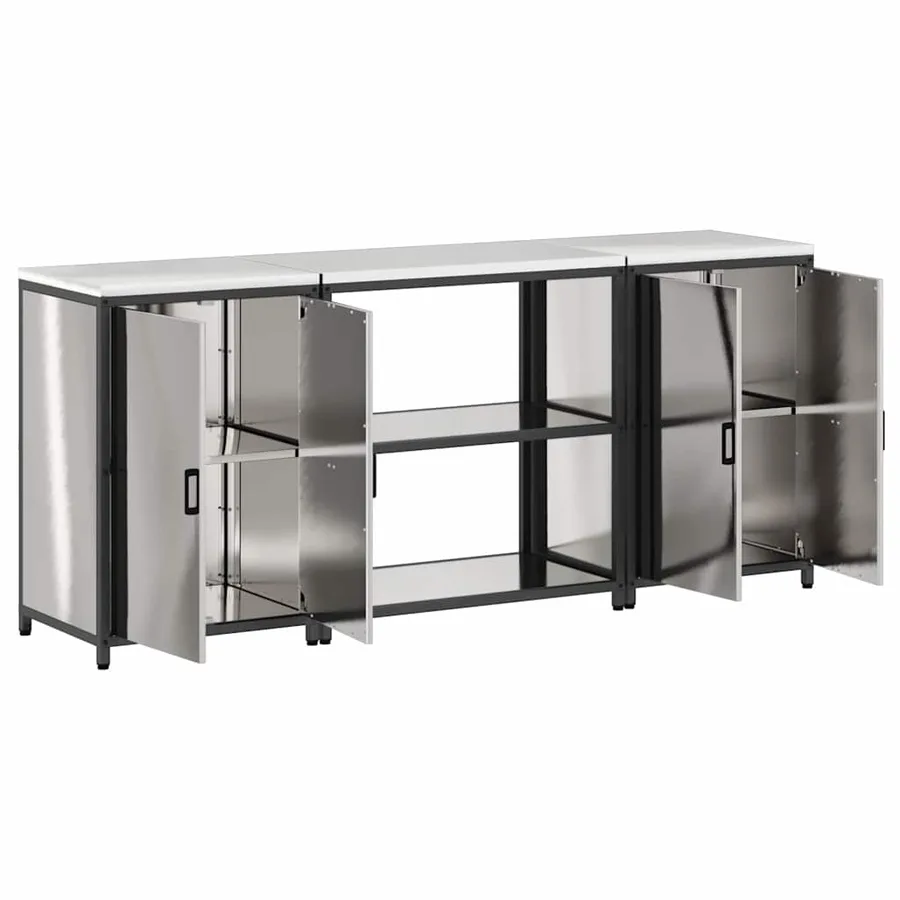 Ensemble de rangement cuisine HATTEM 3 pcs Argenté - 9