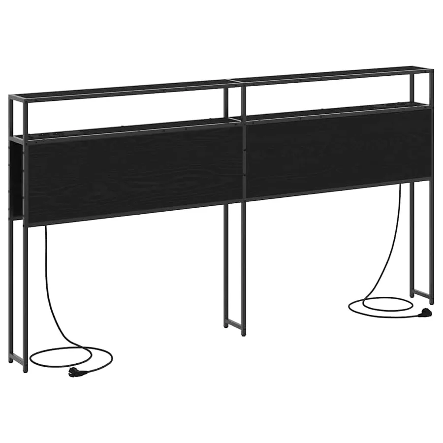 Tête de lit de rangement Chêne noir Bois d'ingénierie - 2