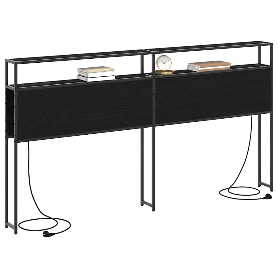 Tête de lit de rangement Chêne noir Bois d'ingénierie - 3