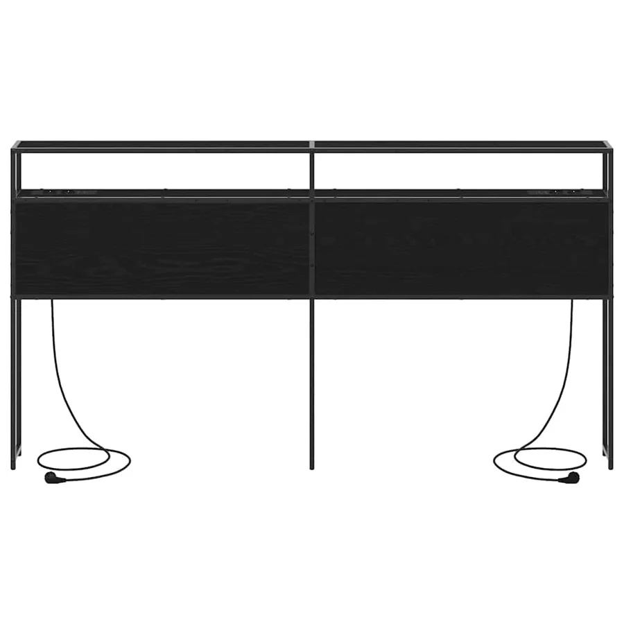 Tête de lit de rangement Chêne noir Bois d'ingénierie - 5