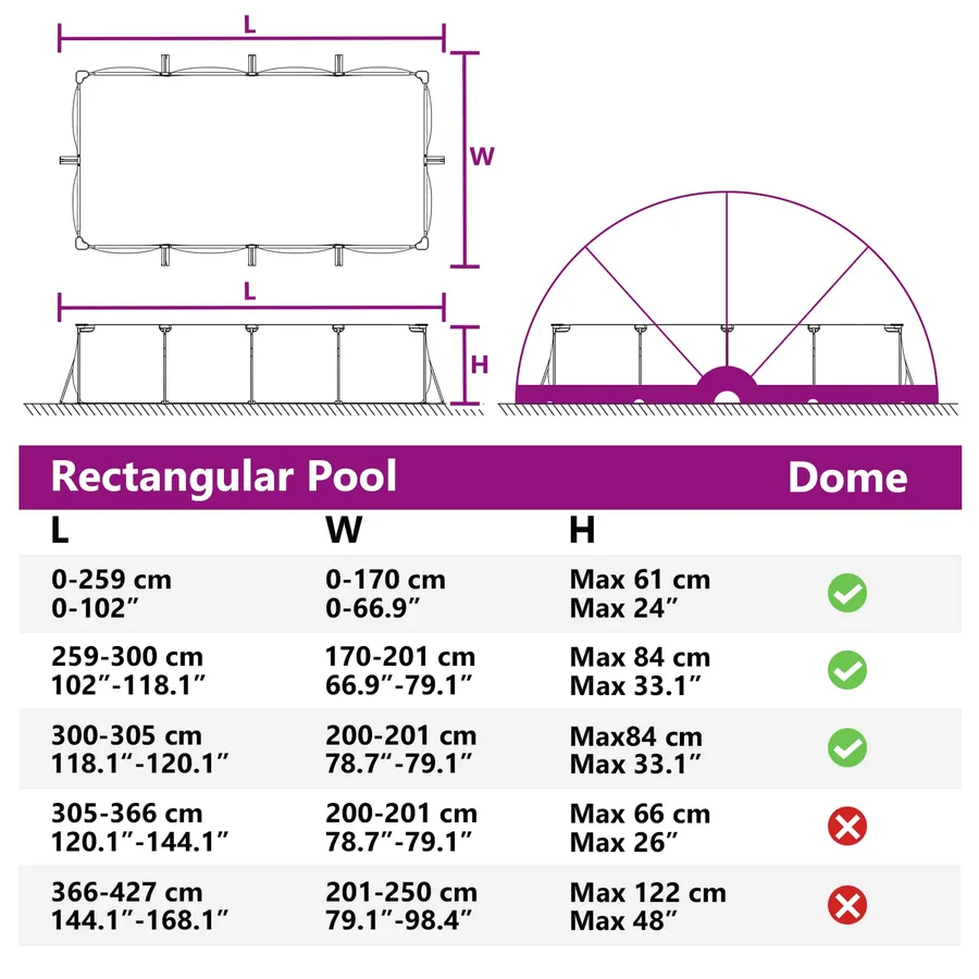 Dôme de piscine 405 x 405 x 192 cm Vert Mer - 17