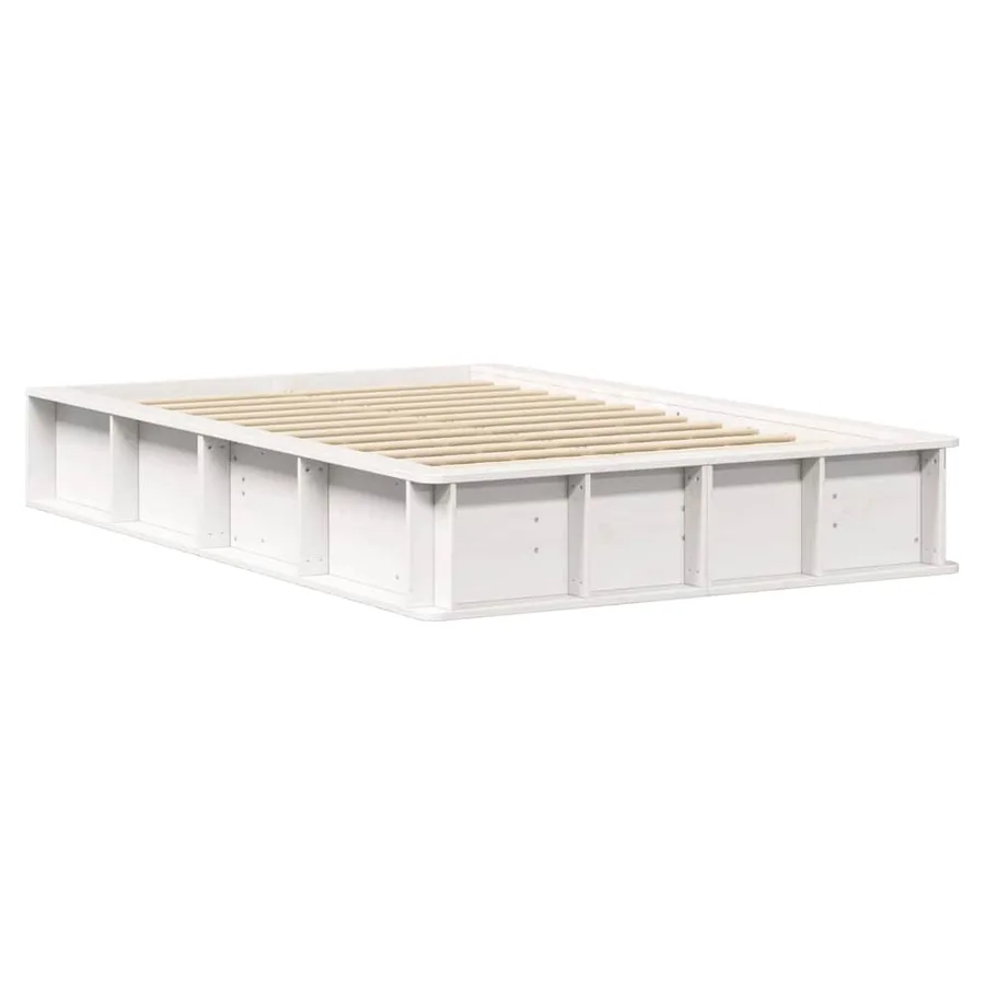 Cadre de lit Blanc 120 x 200 cm Bois de pin massif - 4