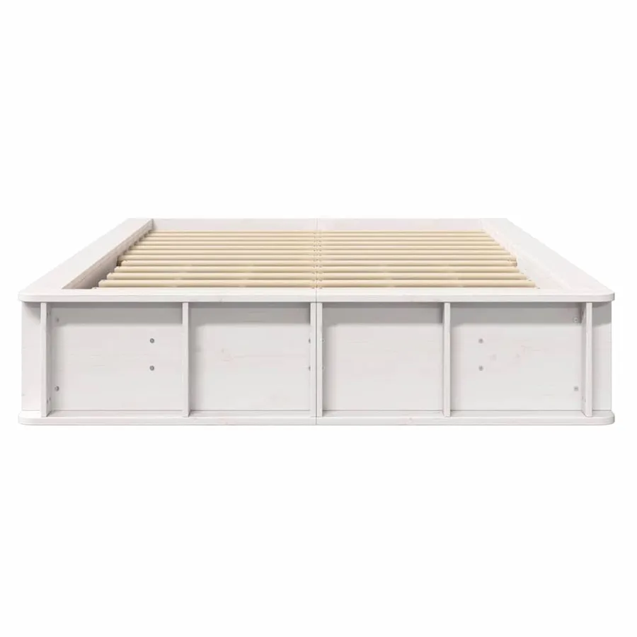 Cadre de lit Blanc 120 x 200 cm Bois de pin massif - 5