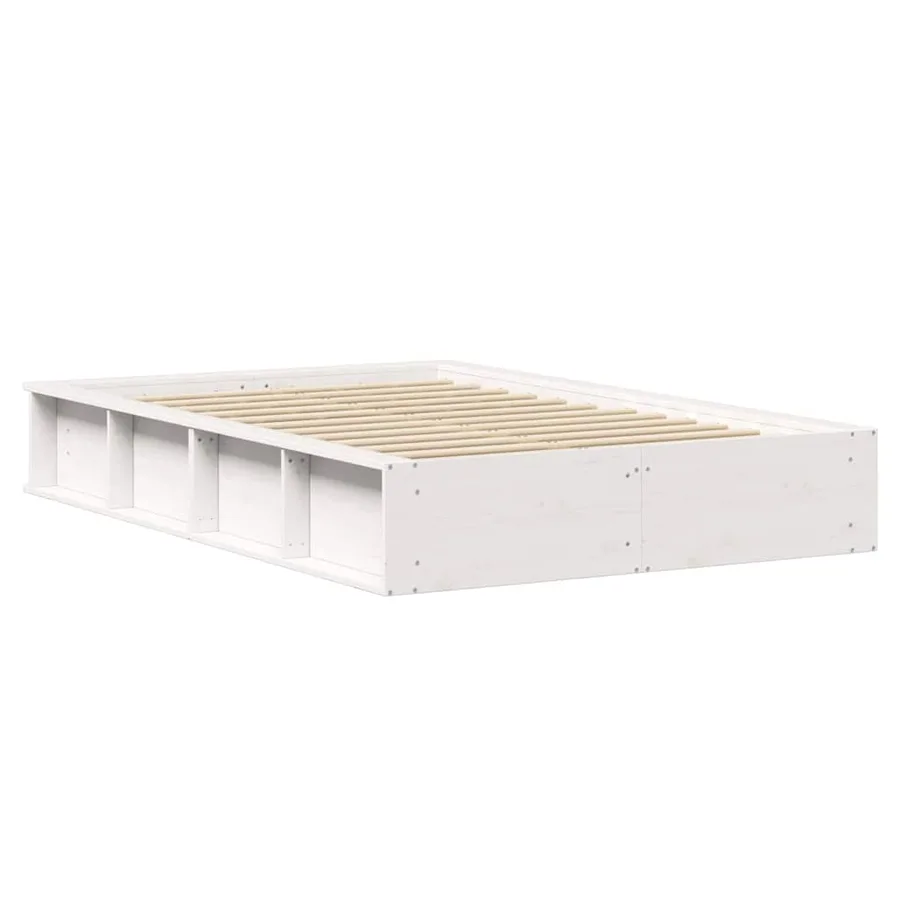 Cadre de lit Blanc 120 x 200 cm Bois de pin massif - 7