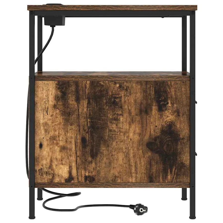 Cabinet de chevet Chêne fumé 30 x 48 x 61 cm Bois d'ingénierie - 7