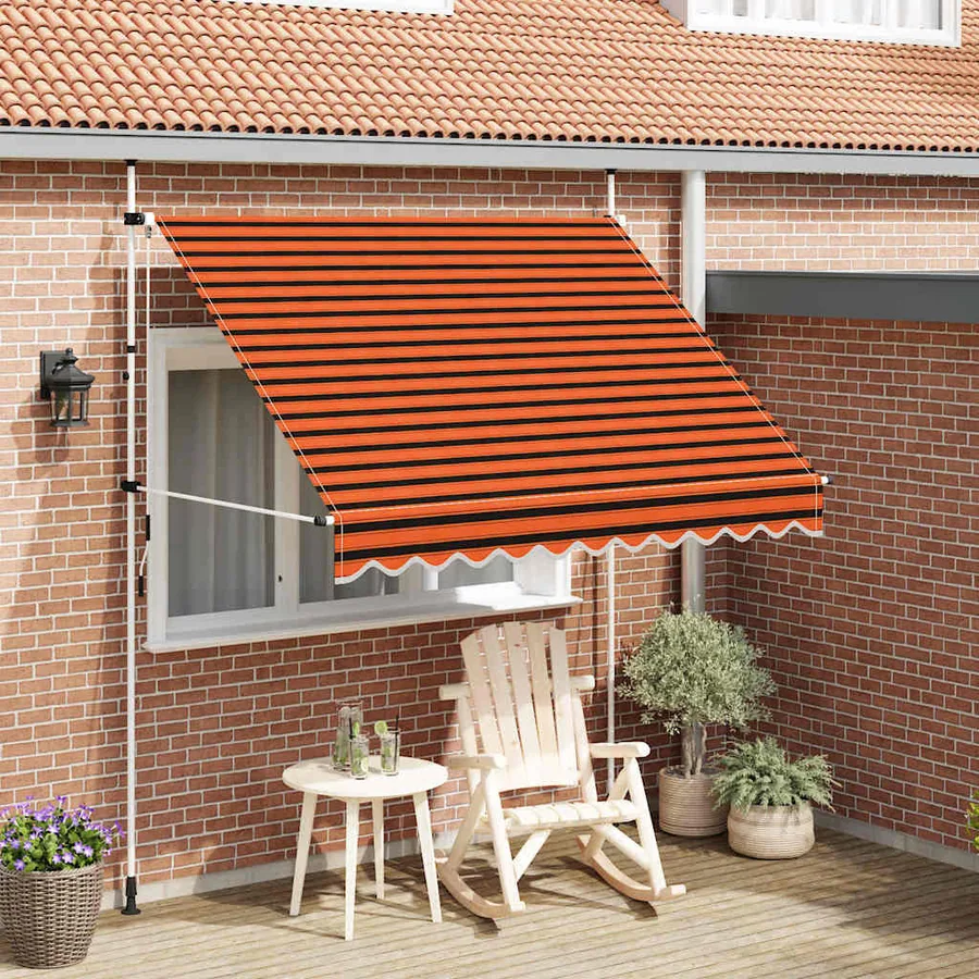Manual Retractable Awning 250 cm Orange and Brown