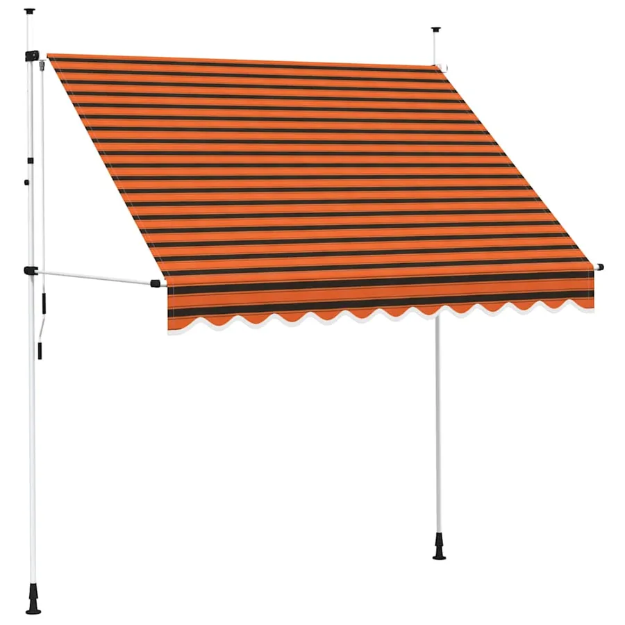 Manual Retractable Awning 250 cm Orange and Brown - 2