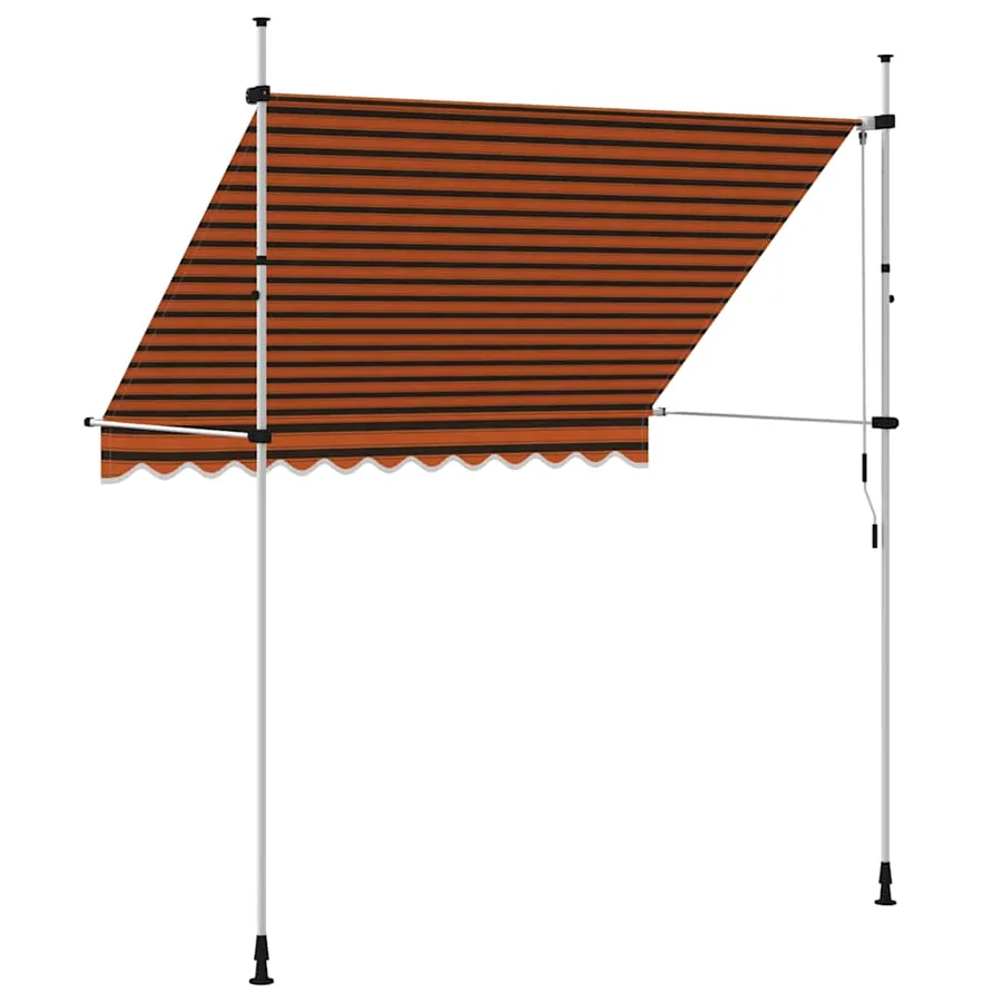 Manual Retractable Awning 250 cm Orange and Brown - 4