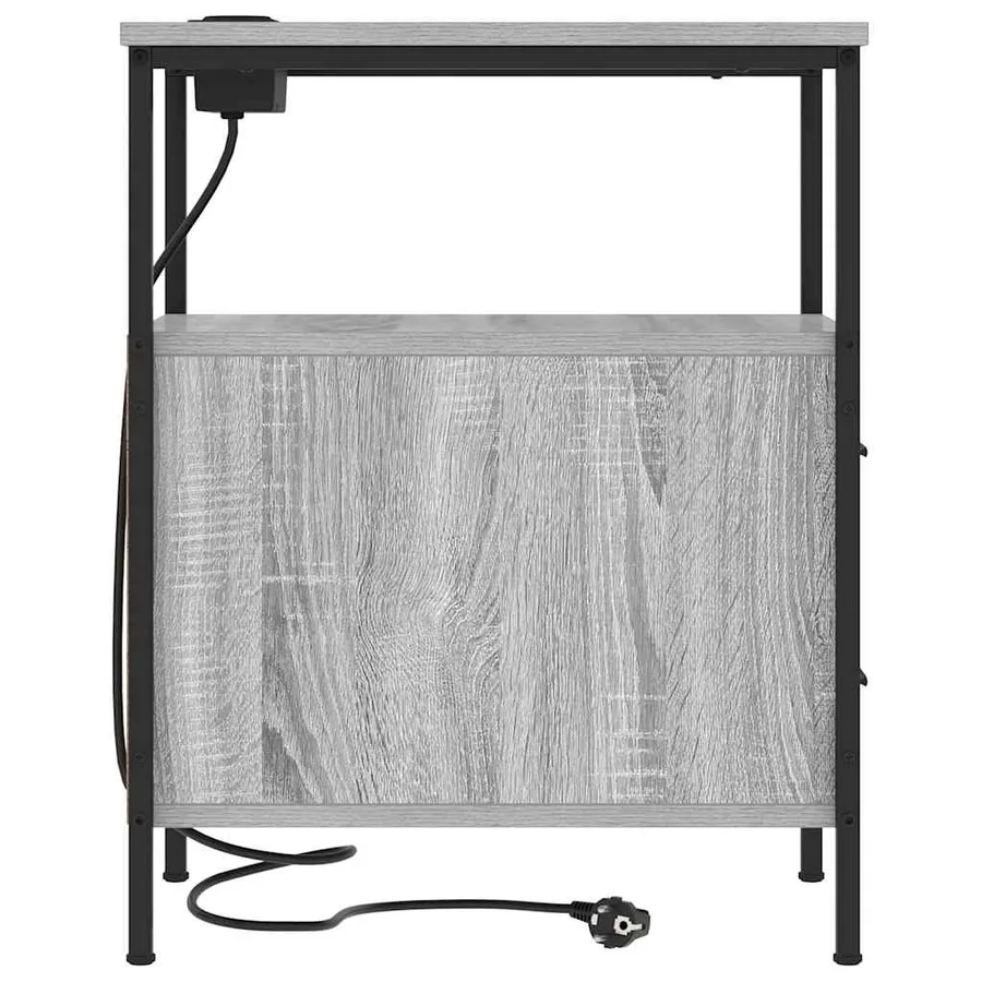 Cabinet de chevet Gris Sonoma 30 x 48 x 61 cm Bois d'ingénierie - 7