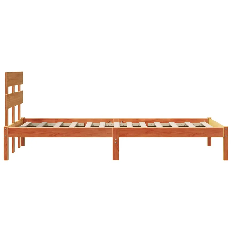 Cadre de lit Marron 75 x 190 cm Bois de pin massif - 6