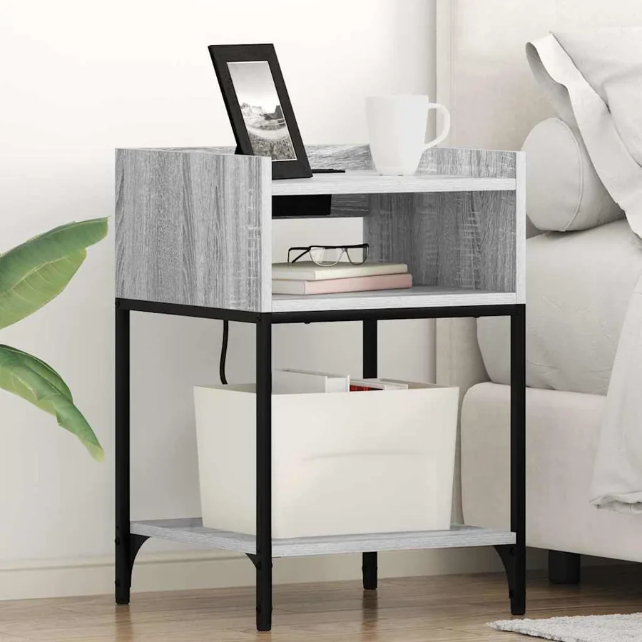 Cabinet de chevet 2 pcs Gris Sonoma 40 x 40 x 61 cm