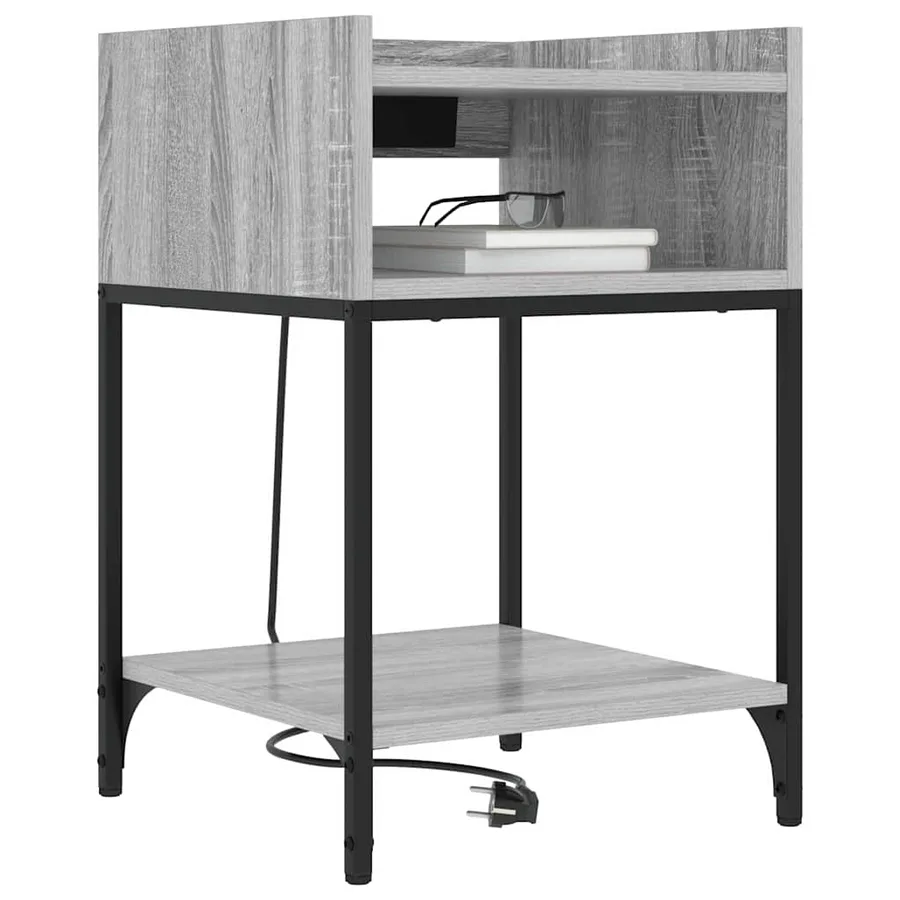 Cabinet de chevet 2 pcs Gris Sonoma 40 x 40 x 61 cm - 3
