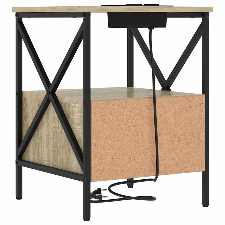 Cabinet de chevet 2 pcs Chêne Sonoma 41,5 x 40,5 x 55 cm - 9