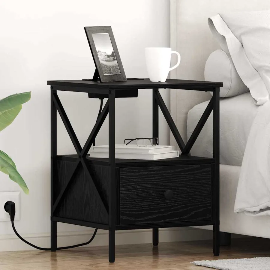 Cabinet de chevet 2 pcs Chêne noir 41,5 x 40,5 x 55 cm