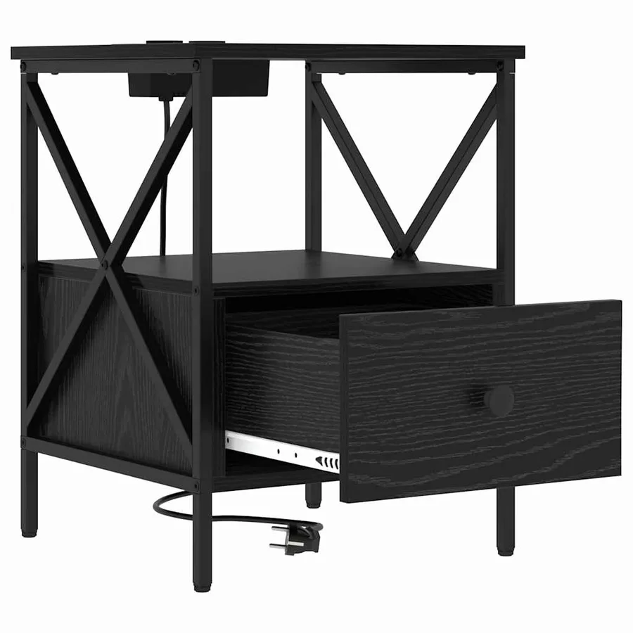 Cabinet de chevet 2 pcs Chêne noir 41,5 x 40,5 x 55 cm - 6