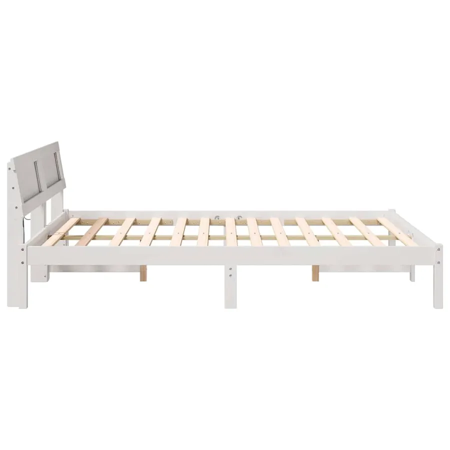 Cadre de lit avec tête de lit Blanc 140 x 200 cm Pin massif - 6