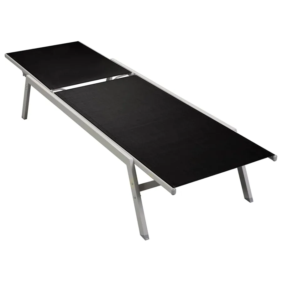 Chaise longue Acier et textilène Noir