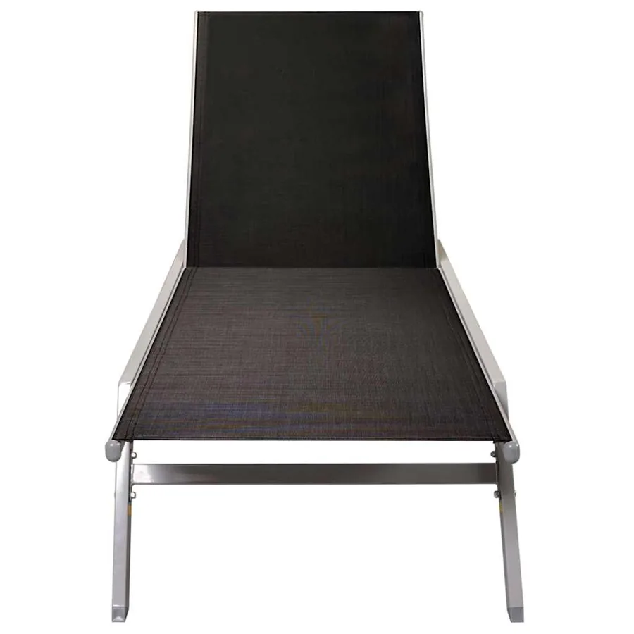 Chaise longue Acier et textilène Noir - 4