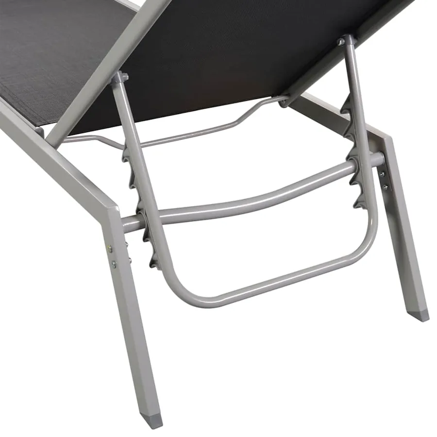 Chaise longue Acier et textilène Noir - 6