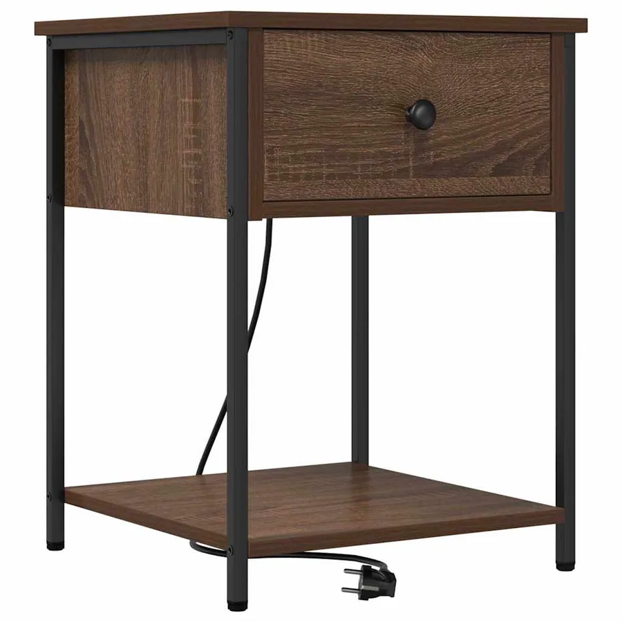 Cabinet de chevet Chêne brun 42 x 41 x 56 cm Bois d'ingénierie - 2