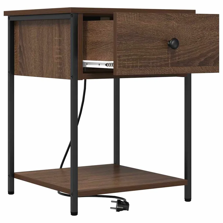 Cabinet de chevet Chêne brun 42 x 41 x 56 cm Bois d'ingénierie - 5
