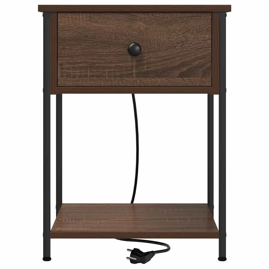 Cabinet de chevet Chêne brun 42 x 41 x 56 cm Bois d'ingénierie - 6