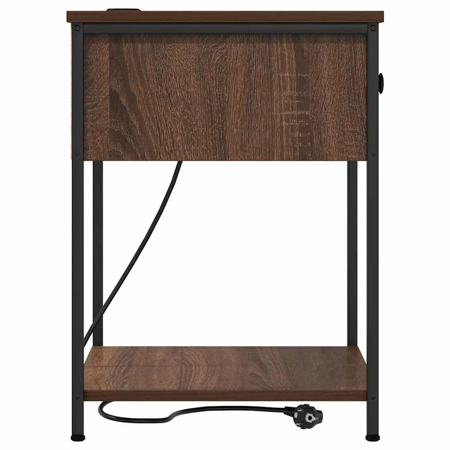 Cabinet de chevet Chêne brun 42 x 41 x 56 cm Bois d'ingénierie - 7