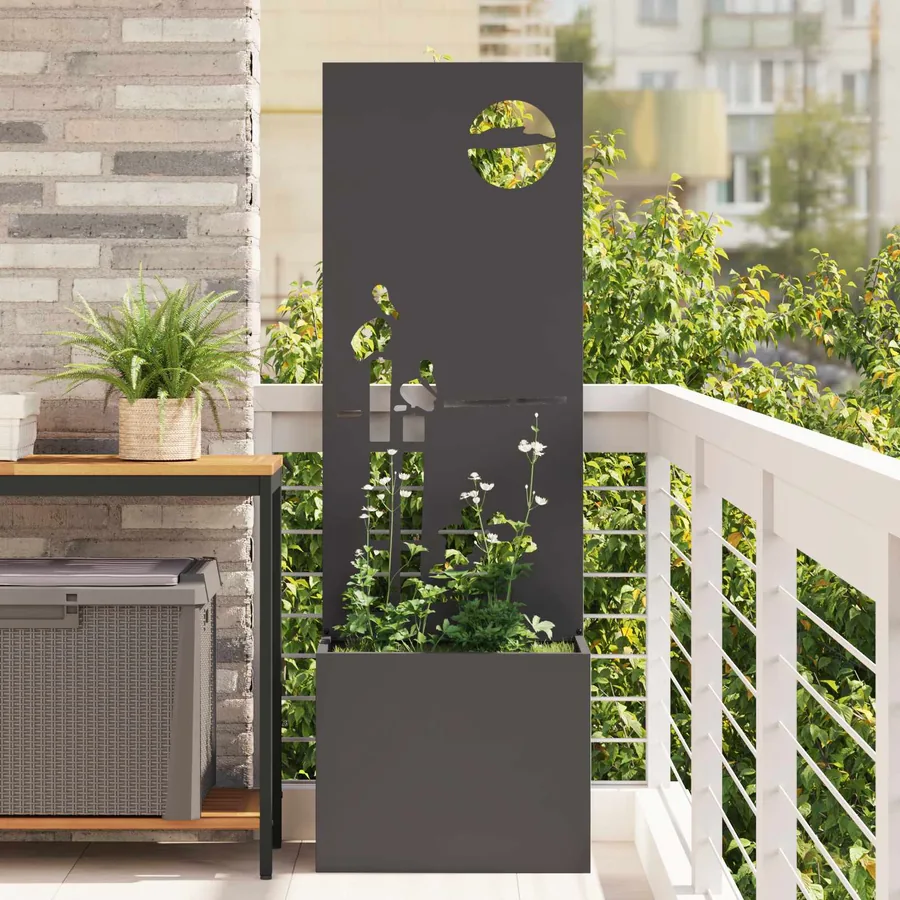 Écran de confidentialité de jardin Fretwork Noir 50 x 150 cm