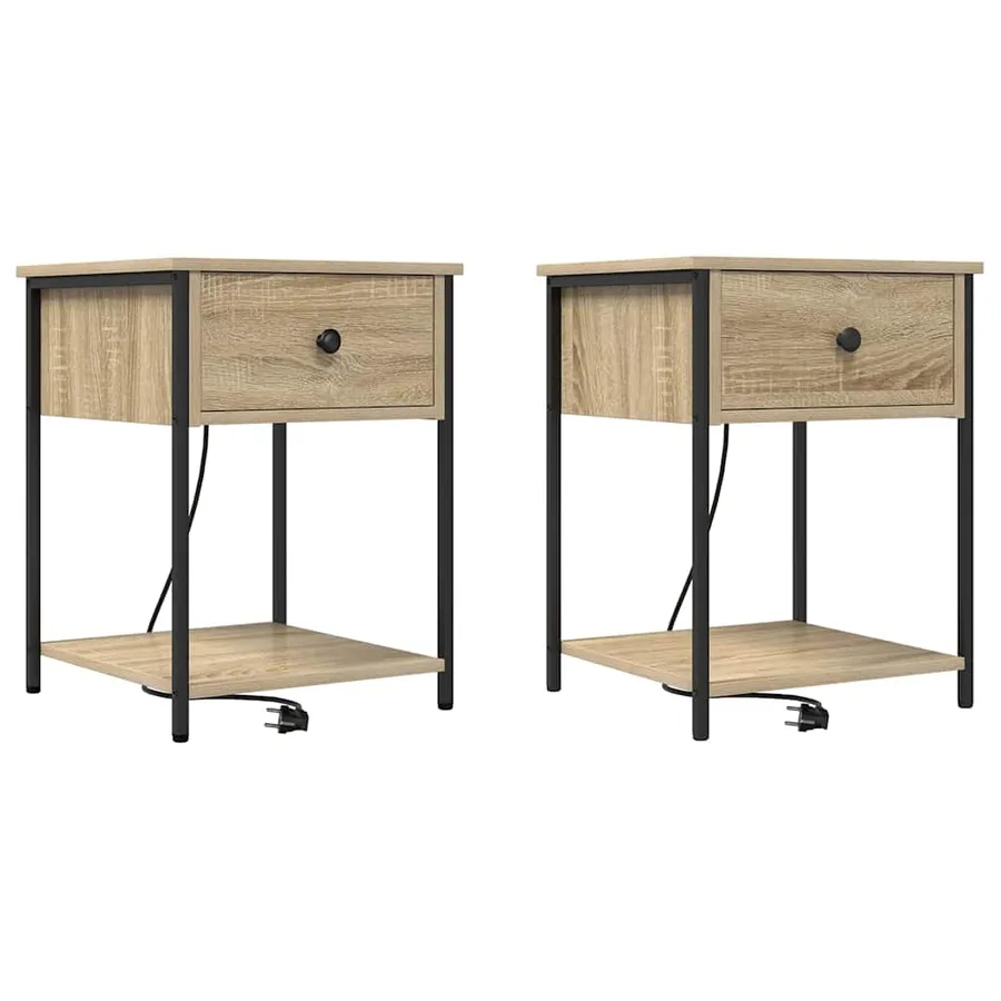 Cabinet de chevet 2 pcs Chêne Sonoma 42 x 41 x 56 cm - 2