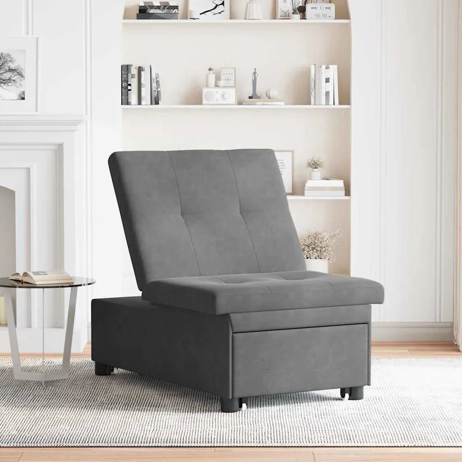 Canapé-lit escamotable Gris foncé 194 x 67 x 82 cm Microfibre - 3