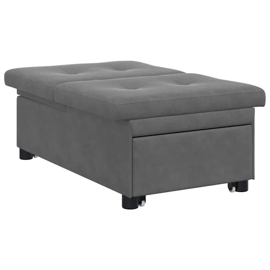 Canapé-lit escamotable Gris foncé 194 x 67 x 82 cm Microfibre - 4