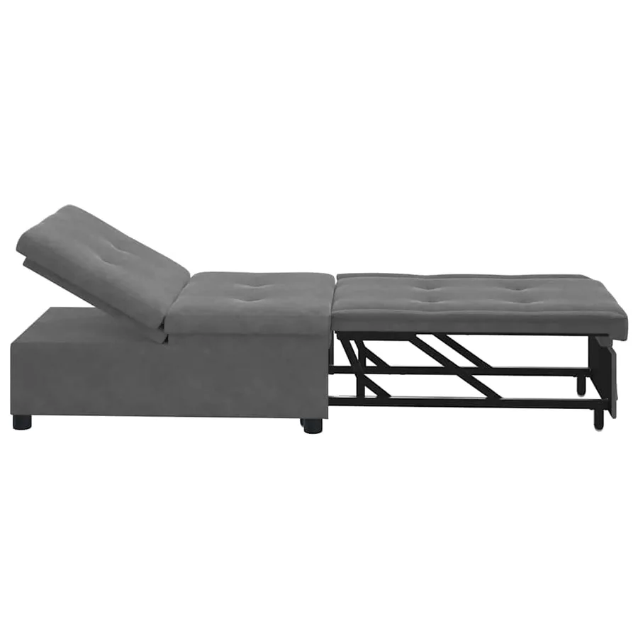 Canapé-lit escamotable Gris foncé 194 x 67 x 82 cm Microfibre - 5