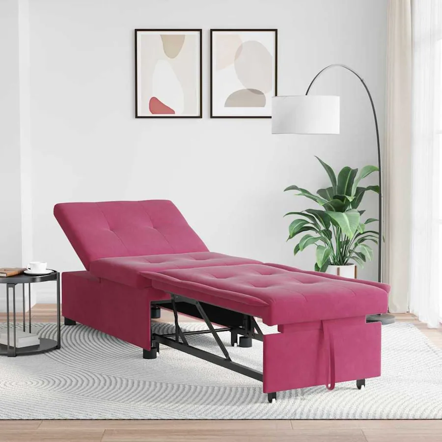 Canapé-Lit Bordeaux 194 x 67 x 82 cm Velours