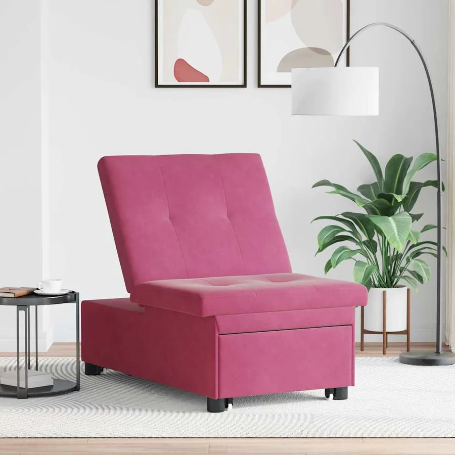 Canapé-Lit Bordeaux 194 x 67 x 82 cm Velours - 3