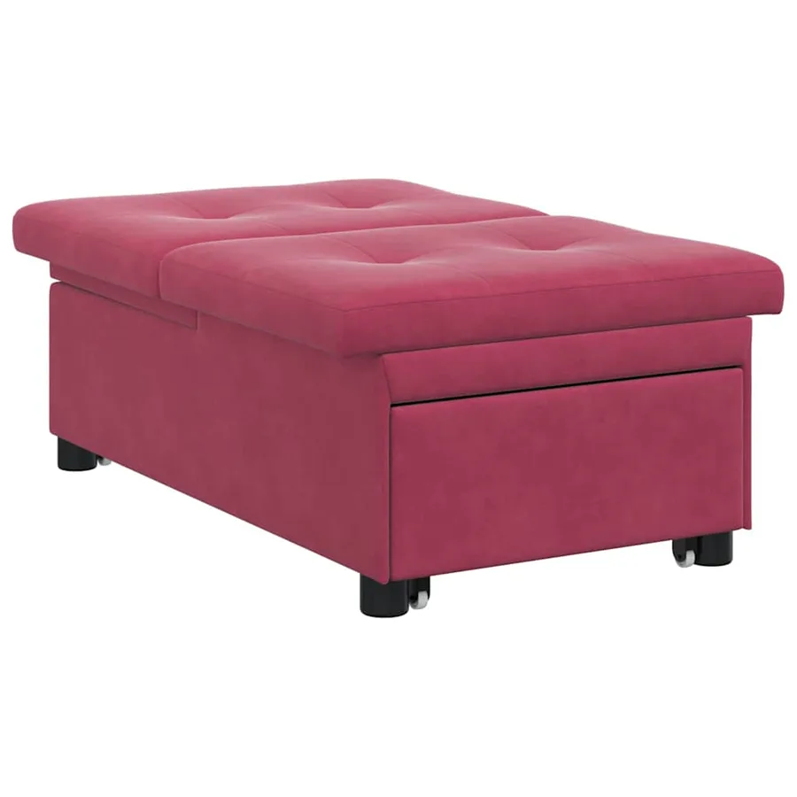 Canapé-Lit Bordeaux 194 x 67 x 82 cm Velours - 4