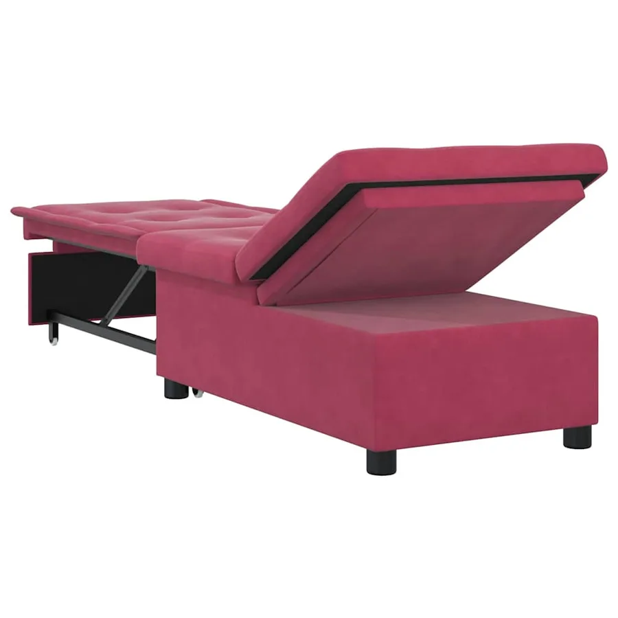 Canapé-Lit Bordeaux 194 x 67 x 82 cm Velours - 6