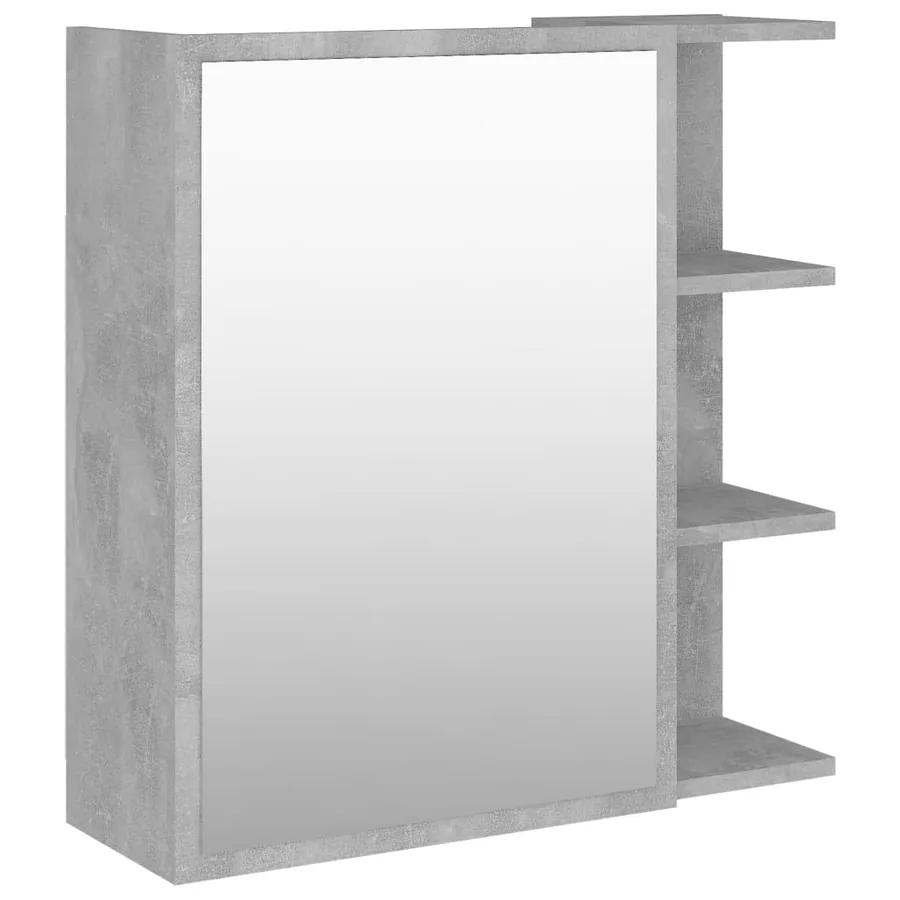 Armoire à miroir de salle de bain Gris béton Bois d’ingénierie - 2