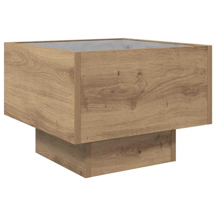Table basse chêne artisanal 40 x 40 x 30 cm Bois d'ingénierie - 6