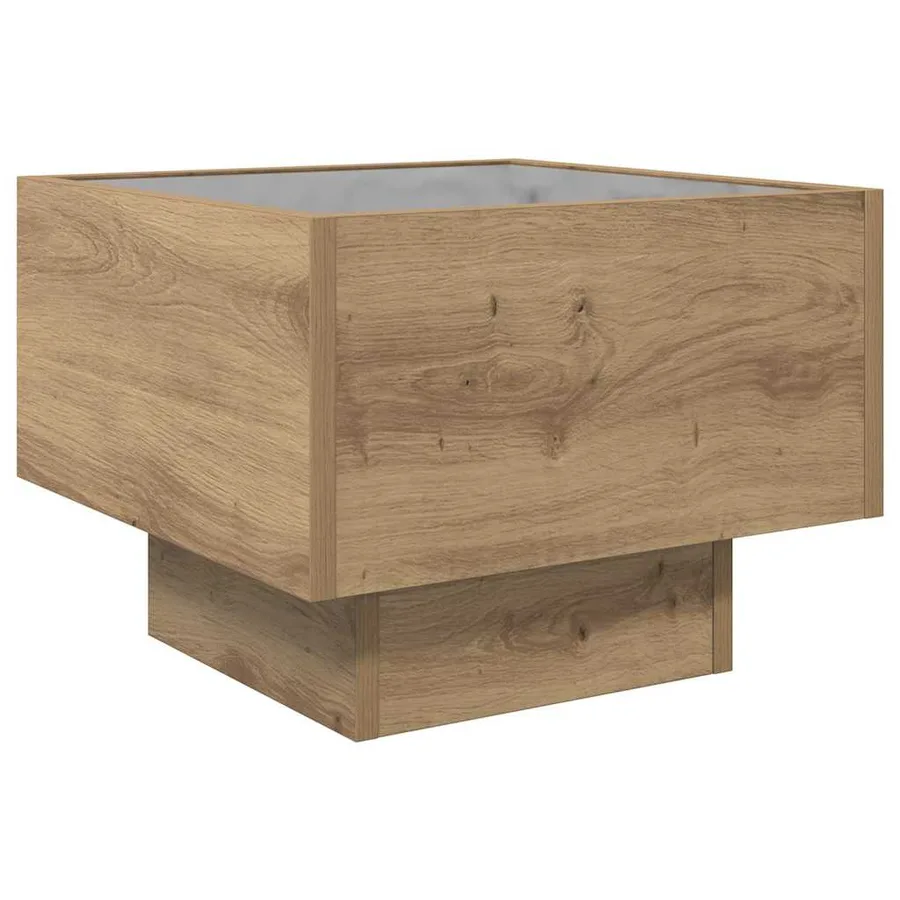 Table basse chêne artisanal 40 x 40 x 30 cm Bois d'ingénierie - 7