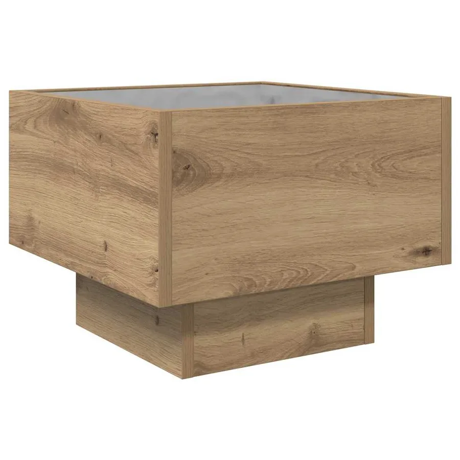 Table basse chêne artisanal 40 x 40 x 30 cm Bois d'ingénierie - 8