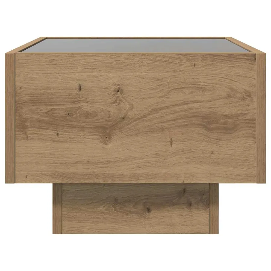 Table basse chêne artisanal 40 x 40 x 30 cm Bois d'ingénierie - 9