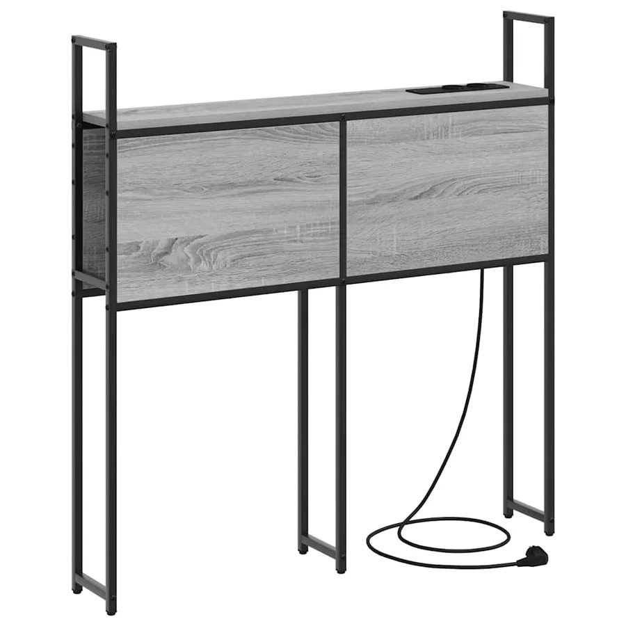 Headboard de Rangement avec Station de Charge Sonoma gris - 2
