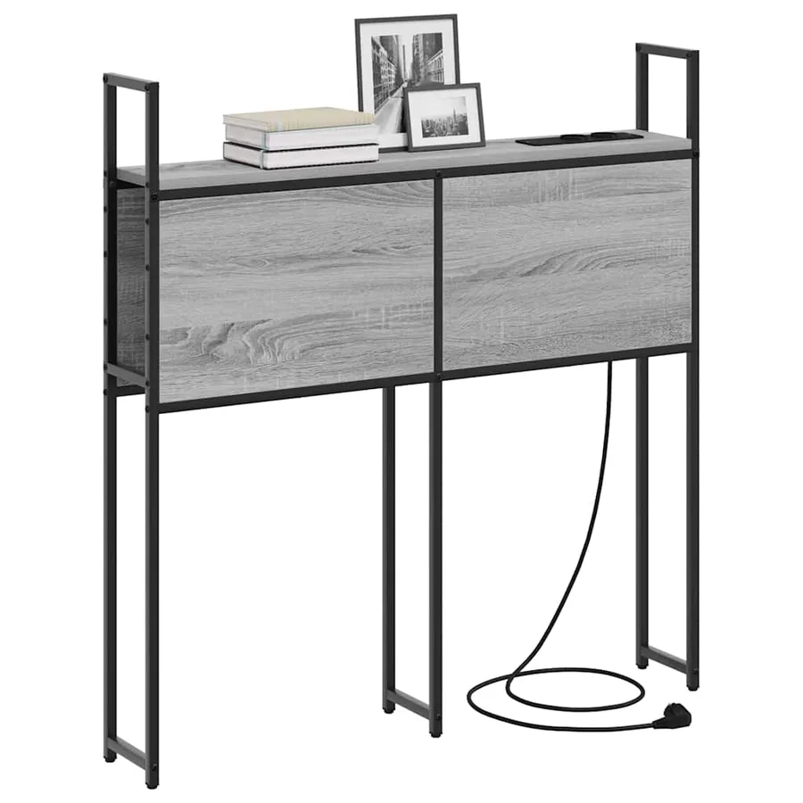 Headboard de Rangement avec Station de Charge Sonoma gris - 3