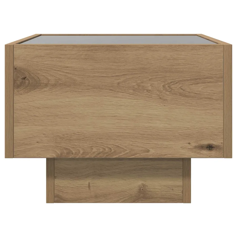 Table basse Chêne artisanal 40 x 40 x 30 cm Bois d'ingénierie - 7