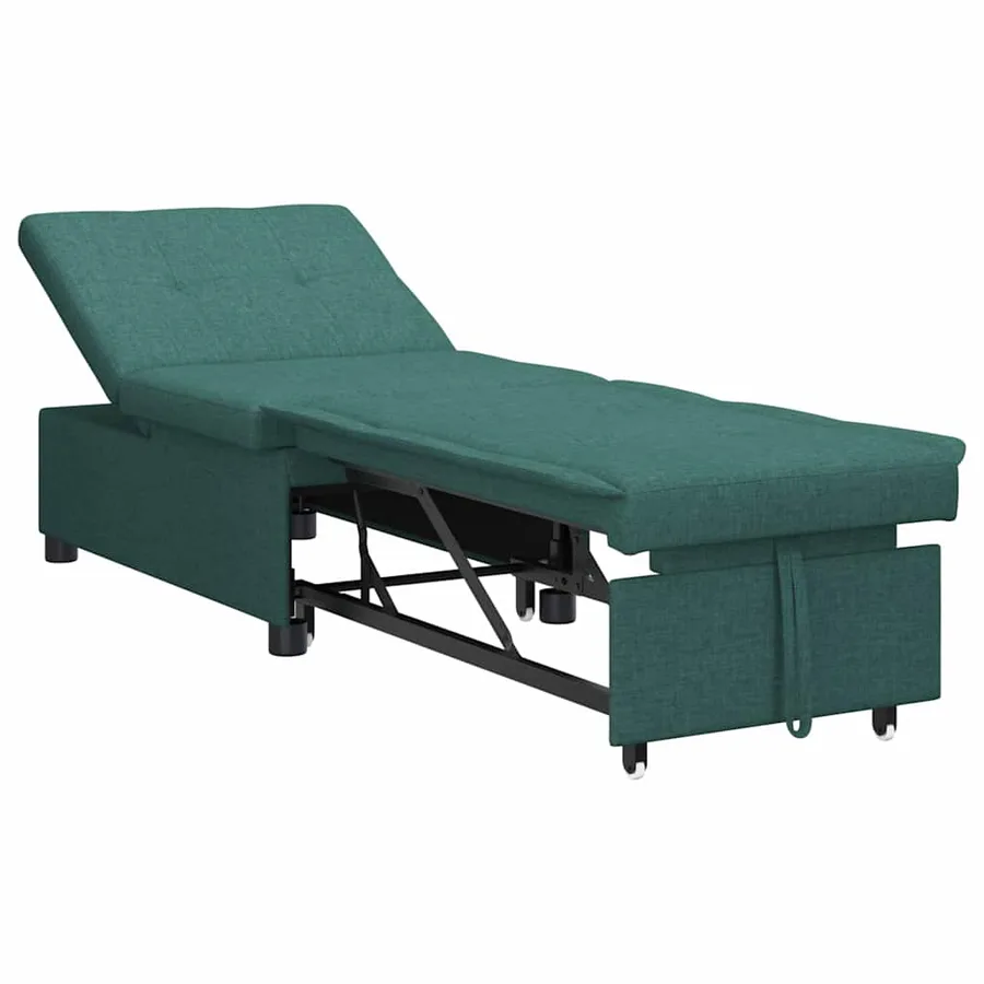 Canapé-lit escamotable Vert foncé 194 x 50 x 82 cm tissu - 2