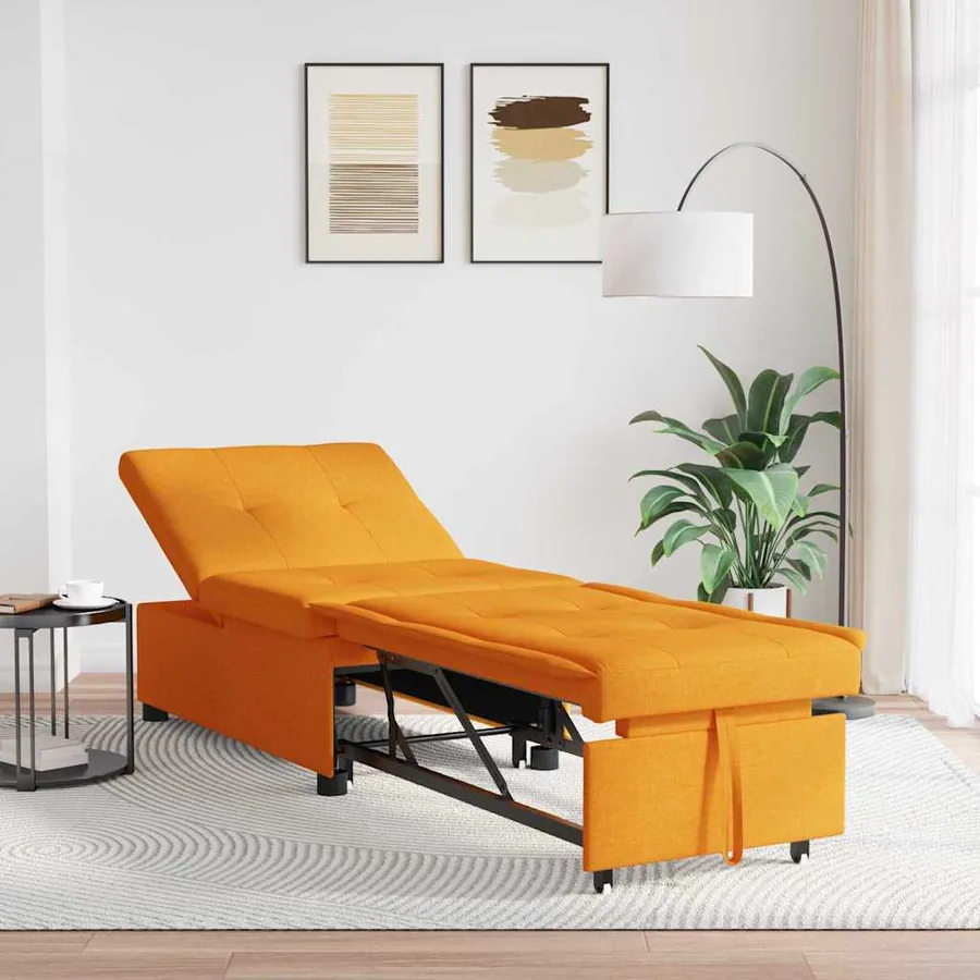 Canapé-lit escamotable Jaune foncé 194 x 50 x 82 cm tissu