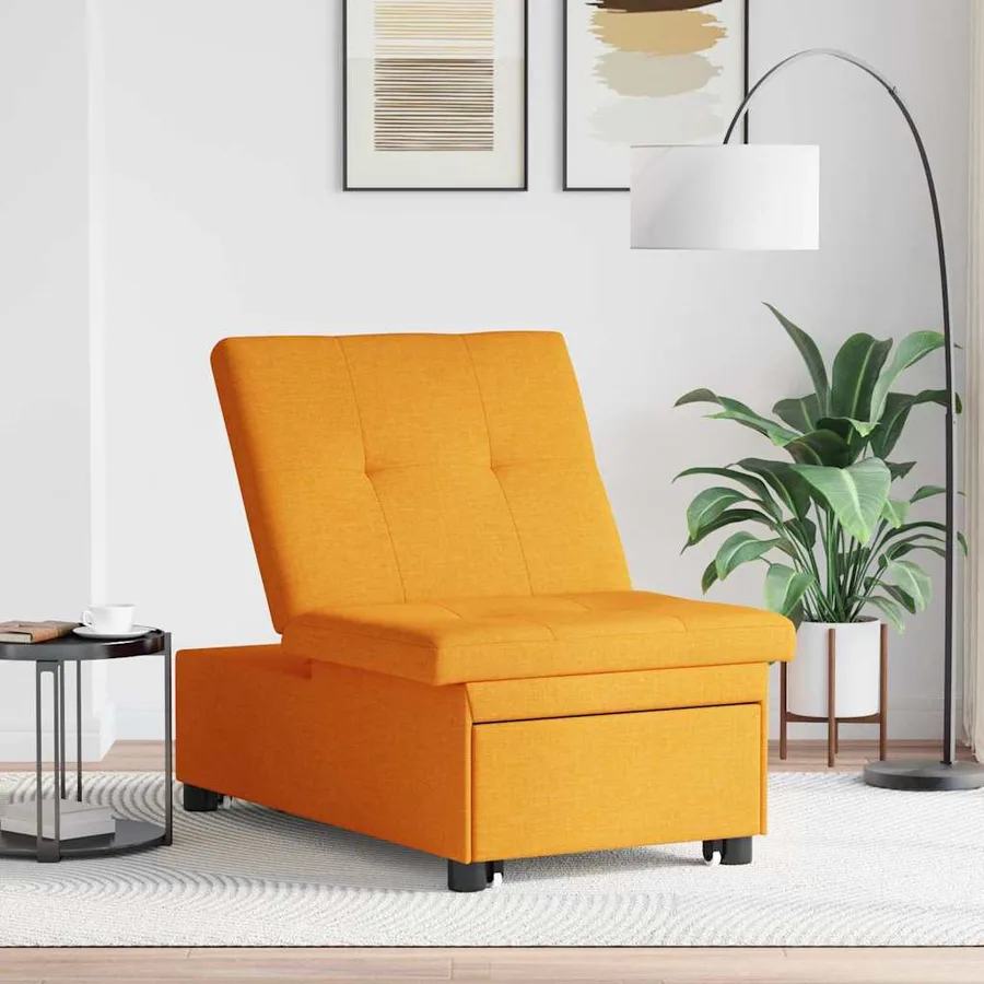 Canapé-lit escamotable Jaune foncé 194 x 50 x 82 cm tissu - 3